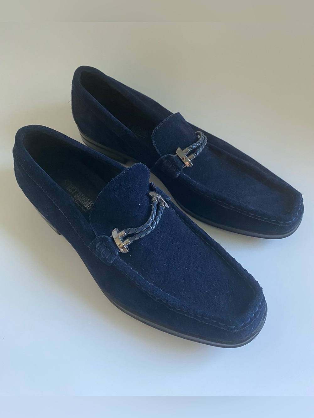 Stacy Adams Suede Navy Loafers Size 7 Luxury dressy